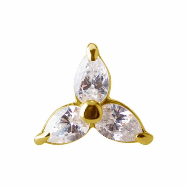 18K REAL GOLD INTERNAL ATTACHMENT SET WITH PEAR SHAPE SWAROVSKI® ZIRCONIA – Bild 2