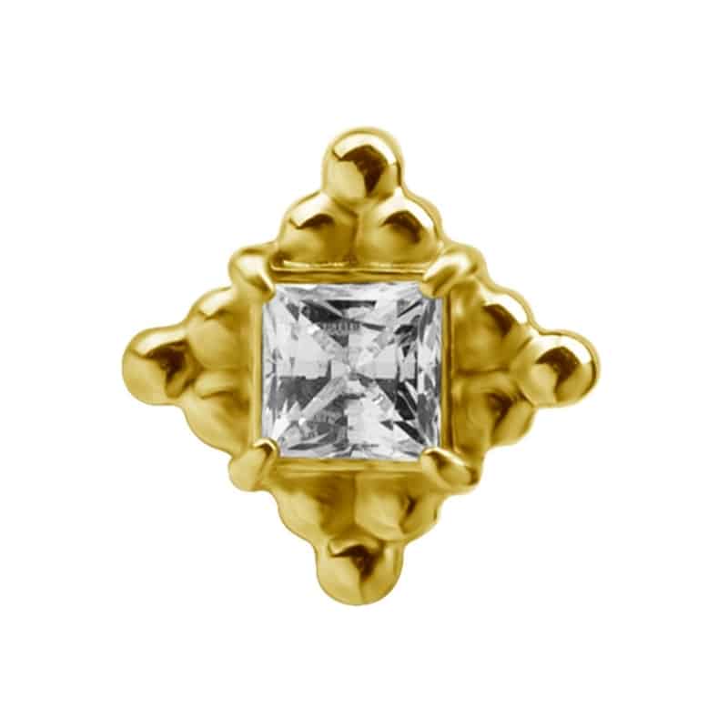 18K REAL GOLD INTERNAL ATTACHMENT SET WITH PRINCESS CUT SWAROVSKI® ZIRCONIA – Bild 2