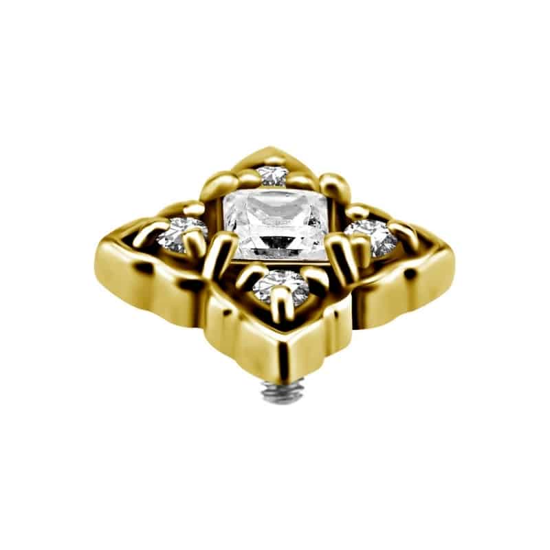 18K REAL GOLD INTERNAL ATTACHMENT SET WITH PRINCESS CUT SWAROVSKI® ZIRCONIA – Bild 3