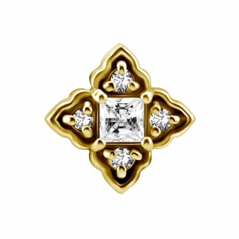 18K REAL GOLD INTERNAL ATTACHMENT SET WITH PRINCESS CUT SWAROVSKI® ZIRCONIA – Bild 2