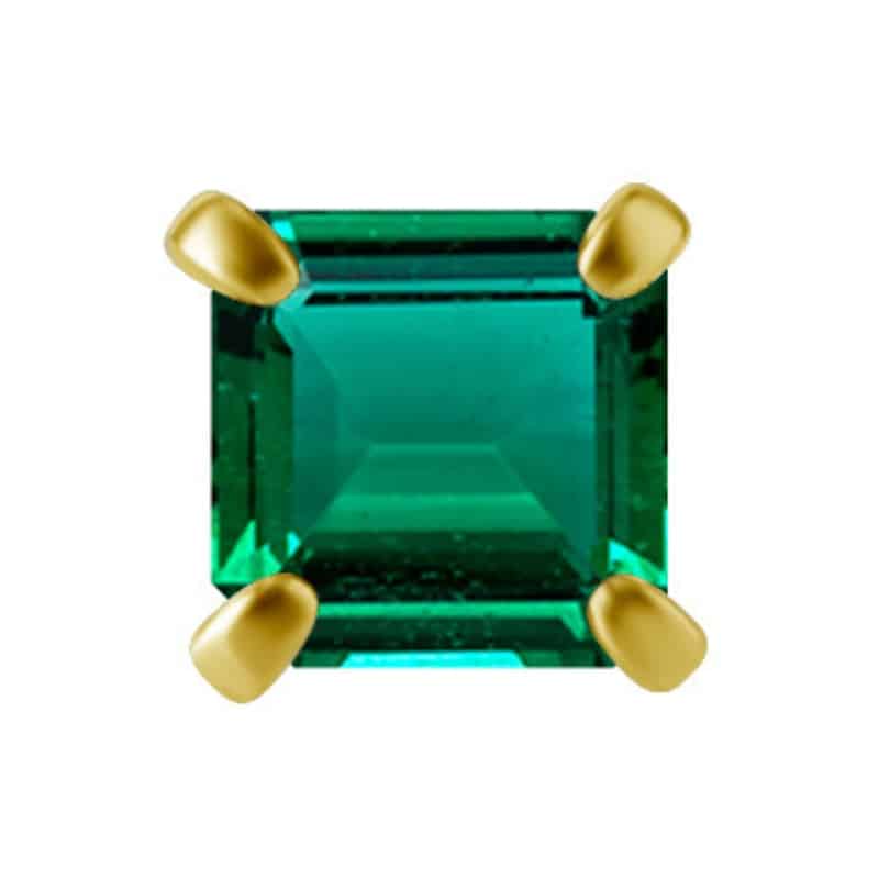 18K REAL GOLD INTERNAL ATTACHMENT SET WITH BRAZILIAN EMERALD – Bild 2