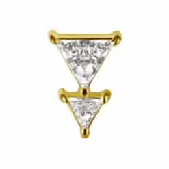 18K REAL GOLD INTERNAL ATTACHMENT SET WITH TRIANGLE PREMIUM ZIRCONIA