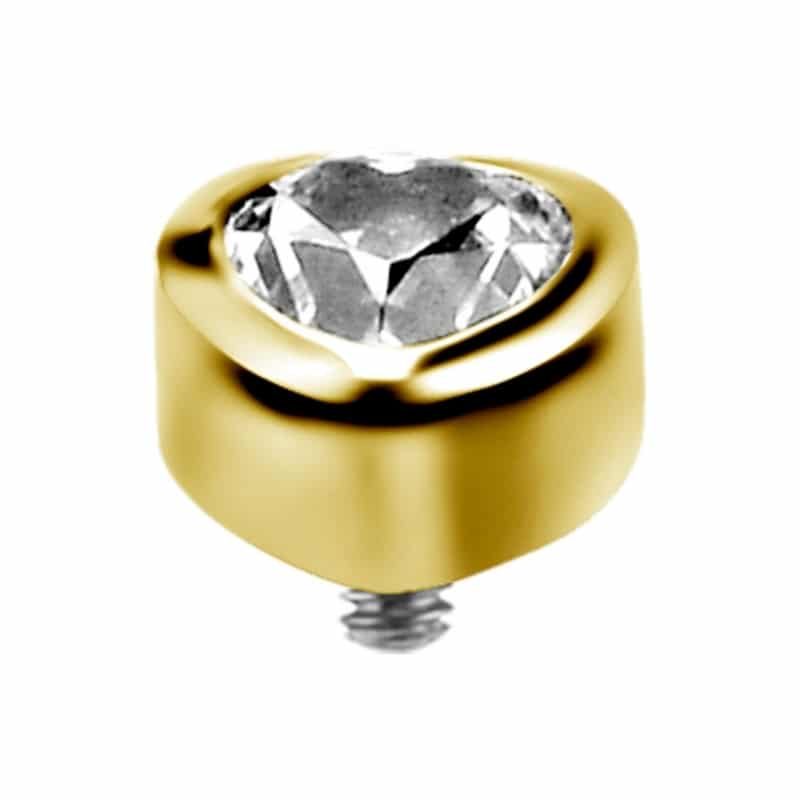 18K REAL GOLD INTERNAL ATTACHMENT SET WITH HEART SHAPE PREMIUM ZIRCONIA – Bild 2