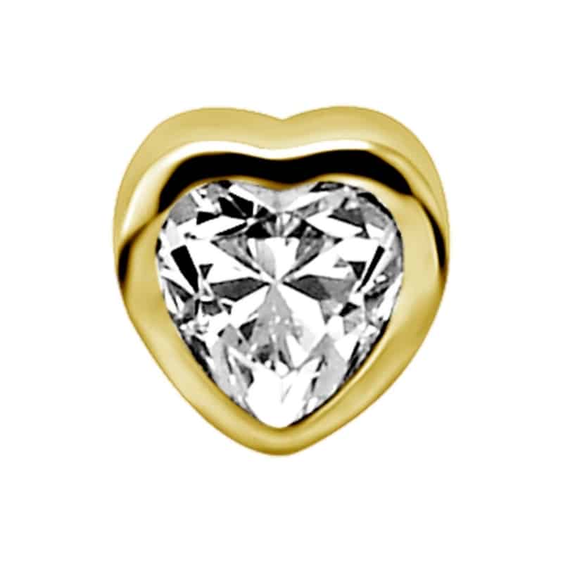 18K REAL GOLD INTERNAL ATTACHMENT SET WITH HEART SHAPE PREMIUM ZIRCONIA – Bild 3
