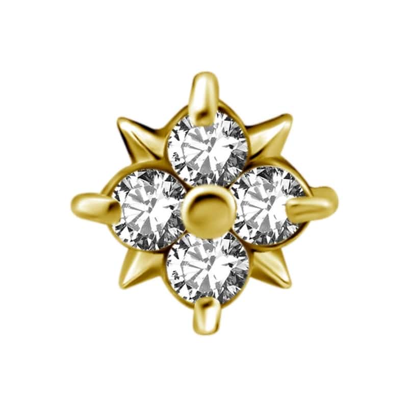 18K REAL GOLD INTERNAL ATTACHMENT SET WITH SWAROVSKI® ZIRCONIA
