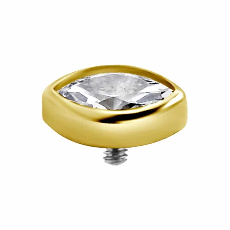 18K REAL GOLD INTERNAL ATTACHMENT SET WITH MARQUISE SHAPE SWAROVSKI® ZIRCONIA – Bild 2
