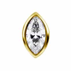 18K REAL GOLD INTERNAL ATTACHMENT SET WITH MARQUISE SHAPE SWAROVSKI® ZIRCONIA