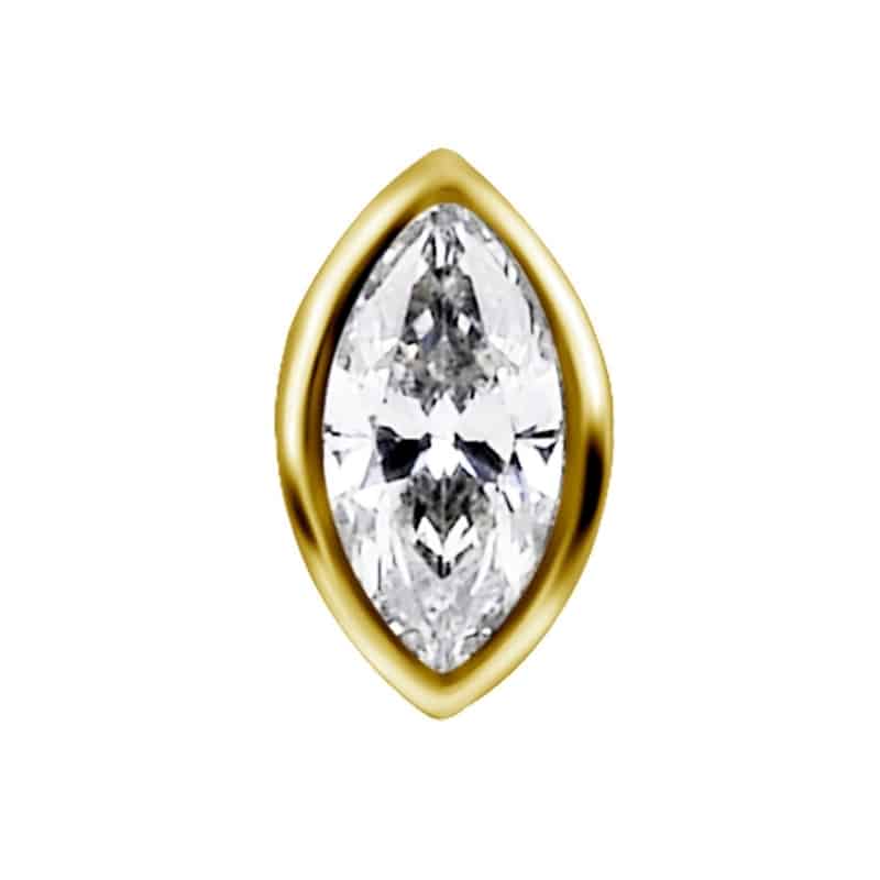 18K REAL GOLD INTERNAL ATTACHMENT SET WITH MARQUISE SHAPE SWAROVSKI® ZIRCONIA