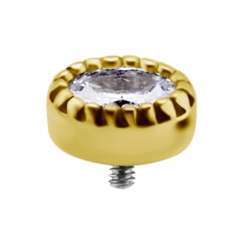 18K REAL GOLD INTERNAL ATTACHMENT SET WITH OVAL PREMIUM ZIRCONIA – Bild 2