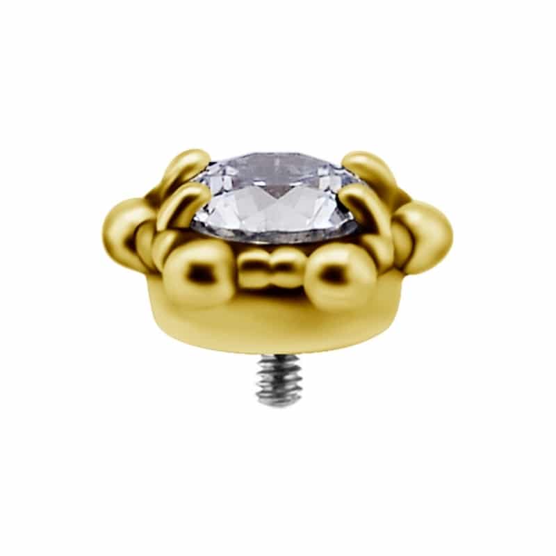 18K REAL GOLD INTERNAL ATTACHMENT SET WITH PREMIUM ZIRCONIA