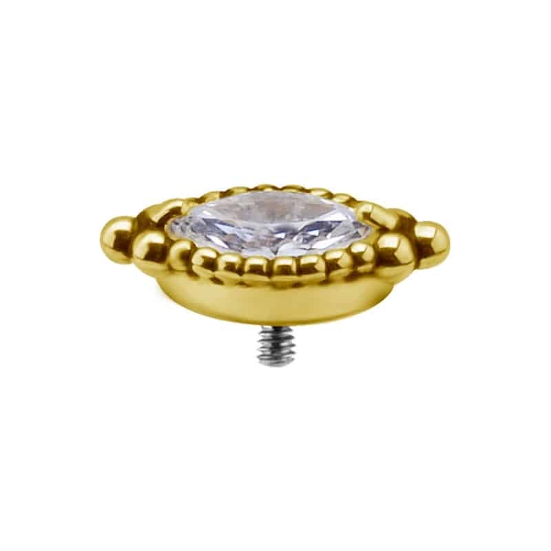18K REAL GOLD INTERNAL ATTACHMENT SET WITH MARQUISE SHAPE PREMIUM ZIRCONIA – Bild 2