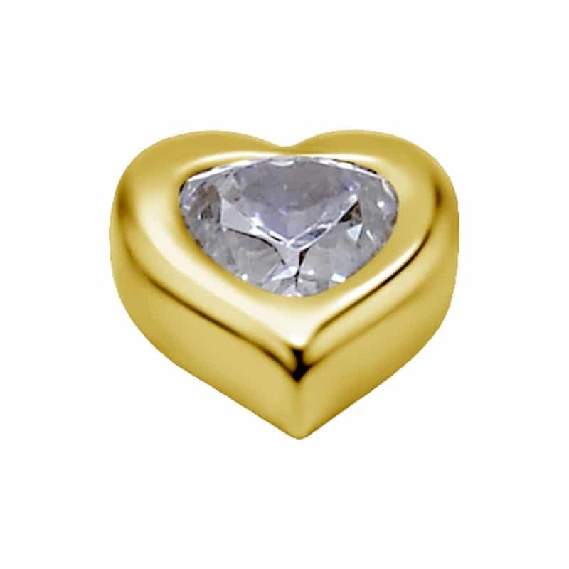18K REAL GOLD INTERNAL ATTACHMENT SET WITH HEART SHAPE PREMIUM ZIRCONIA – Bild 2