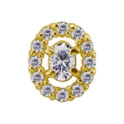 18K REAL GOLD INTERNAL ATTACHMENT SET WITH SWAROVSKI® ZIRCONIA