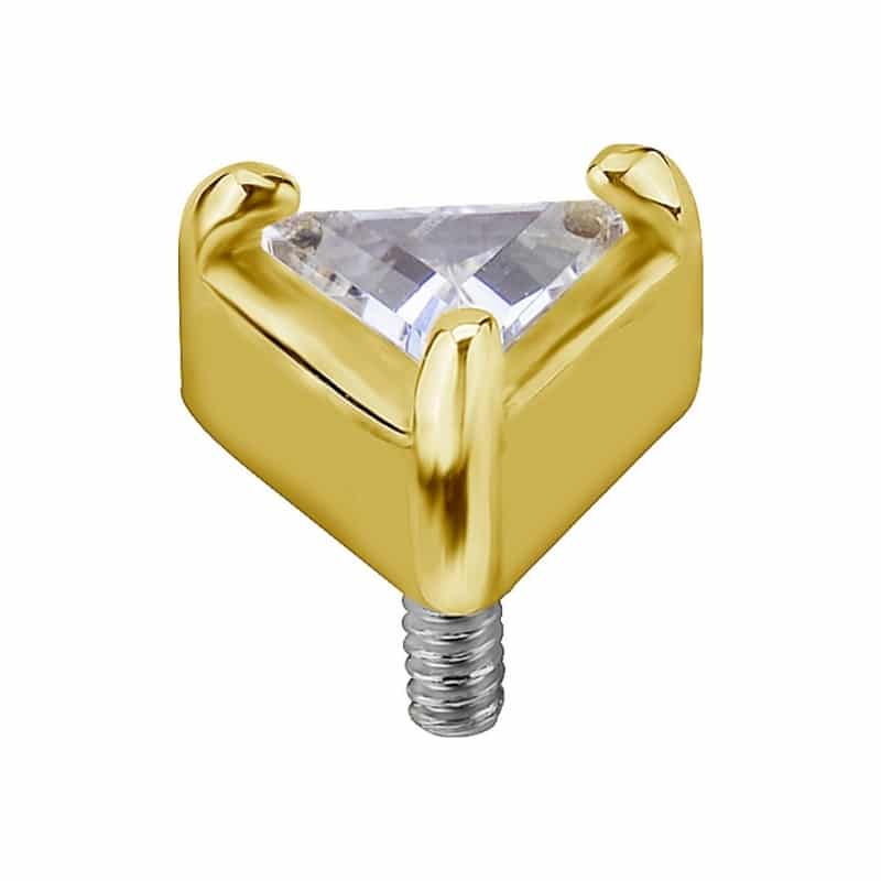 18K REAL GOLD INTERNAL ATTACHMENT SET WITH TRIANGLE PREMIUM ZIRCONIA – Bild 2