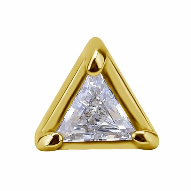 18K REAL GOLD INTERNAL ATTACHMENT SET WITH TRIANGLE PREMIUM ZIRCONIA