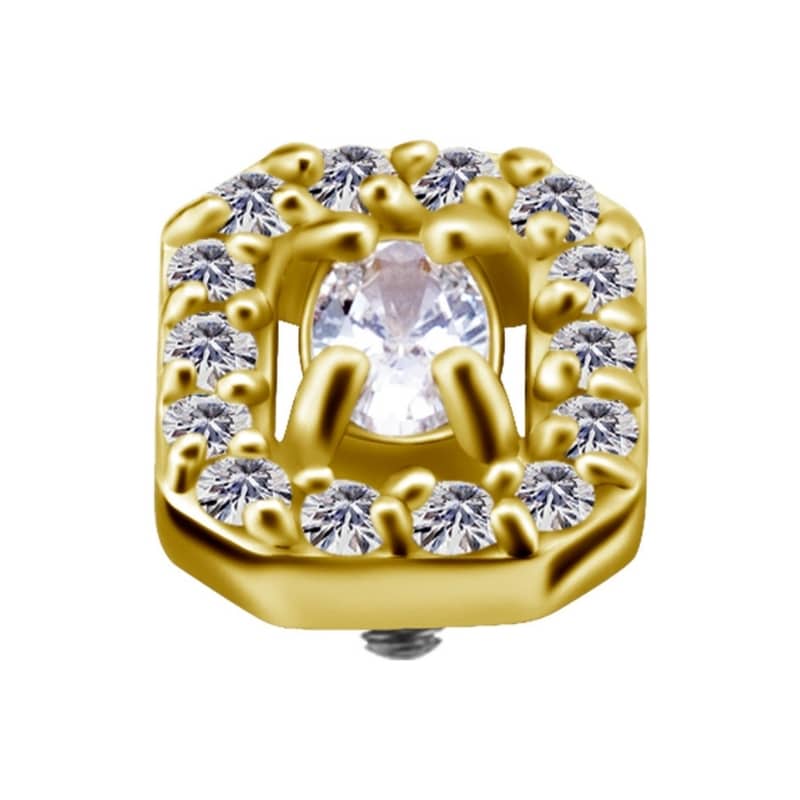 18K REAL GOLD INTERNAL OCTAGON SHAPE ATTACHMENT SET WITH SWAROVSKI® ZIRCONIA – Bild 2