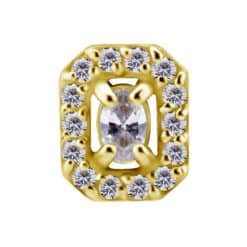 18K REAL GOLD INTERNAL OCTAGON SHAPE ATTACHMENT SET WITH SWAROVSKI® ZIRCONIA