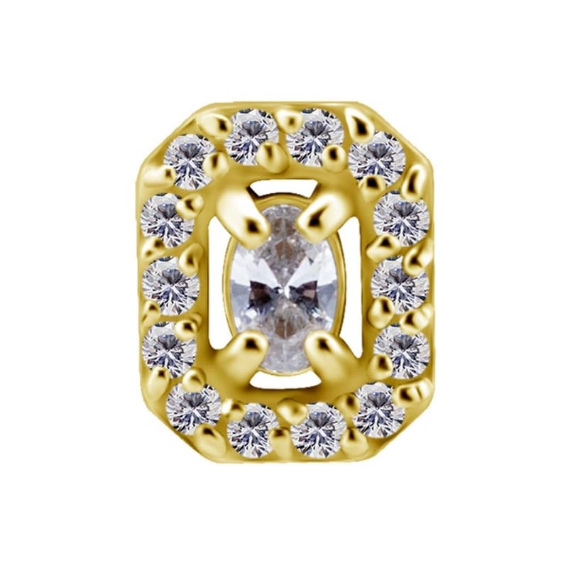18K REAL GOLD INTERNAL OCTAGON SHAPE ATTACHMENT SET WITH SWAROVSKI® ZIRCONIA