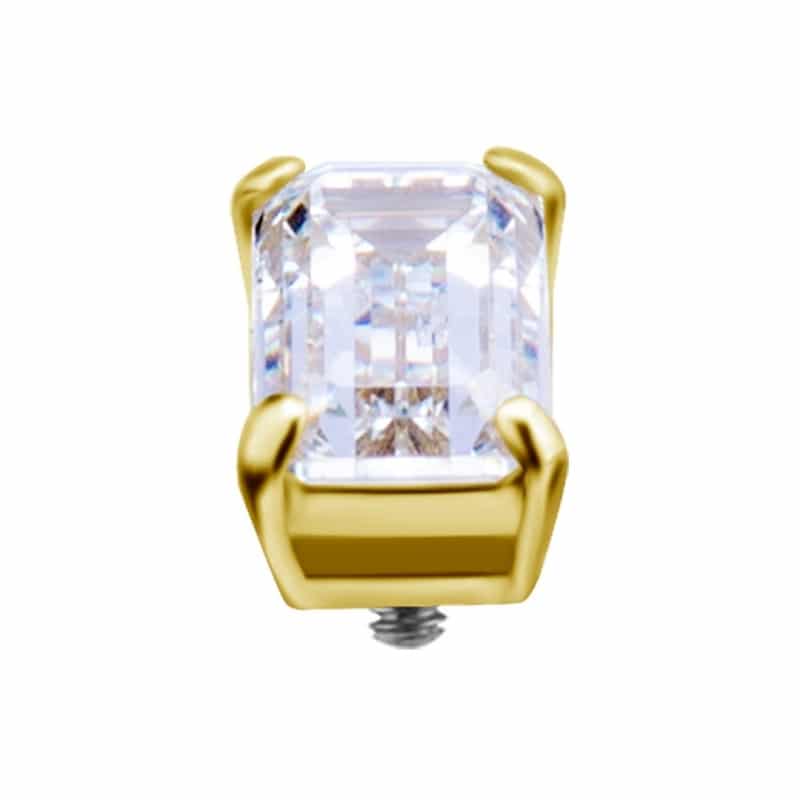18K REAL GOLD INTERNAL ATTACHMENT SET WITH OCTAGON SWAROVSKI® ZIRCONIA – Bild 2