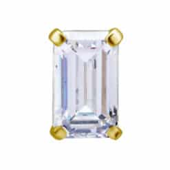 18K REAL GOLD INTERNAL ATTACHMENT SET WITH OCTAGON SWAROVSKI® ZIRCONIA