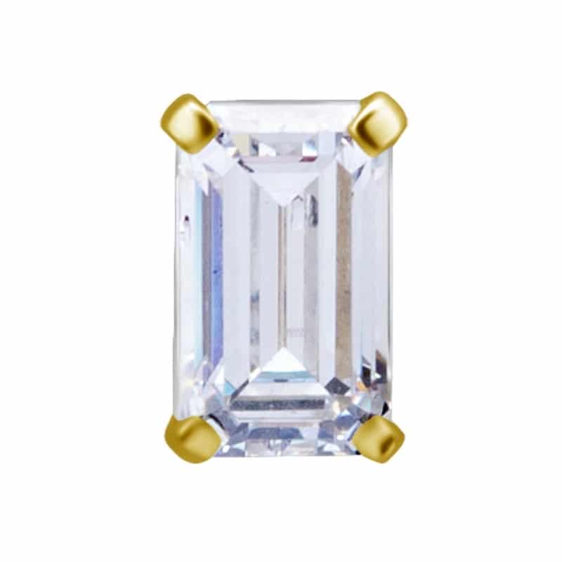 18K REAL GOLD INTERNAL ATTACHMENT SET WITH OCTAGON SWAROVSKI® ZIRCONIA