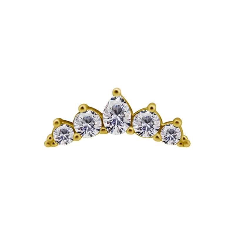 18K REAL GOLD INTERNAL ATTACHMENT SET WITH PREMIUM ZIRCONIA