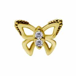 18K REAL GOLD INTERNAL BUTTERFLY ATTACHMENT SET WITH PREMIUM ZIRCONIA