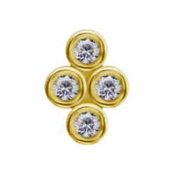 18K REAL GOLD INTERNAL ATTACHMENT SET WITH PREMIUM ZIRCONIA
