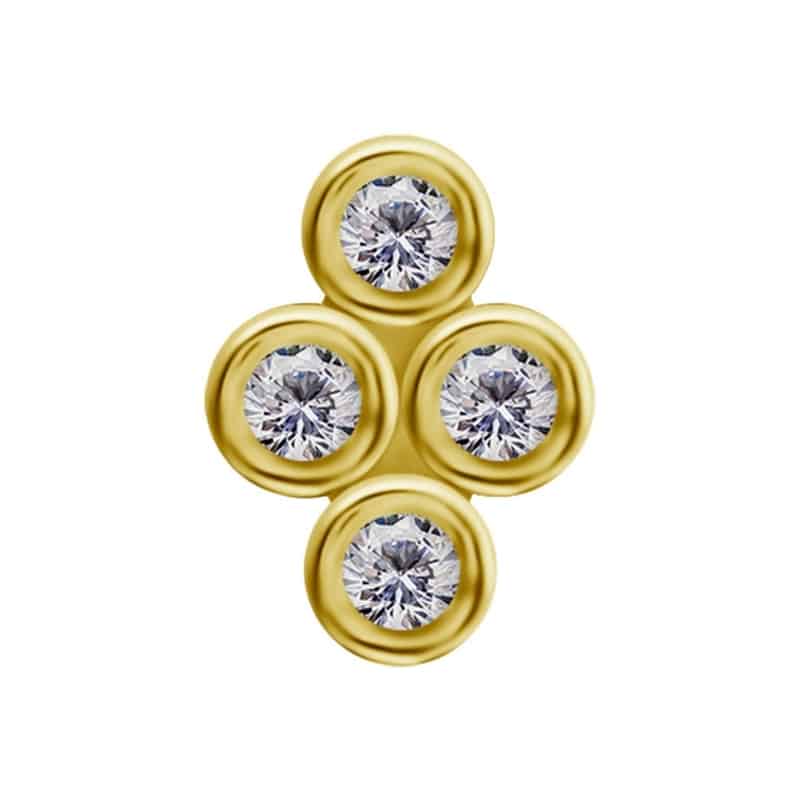 18K REAL GOLD INTERNAL ATTACHMENT SET WITH PREMIUM ZIRCONIA