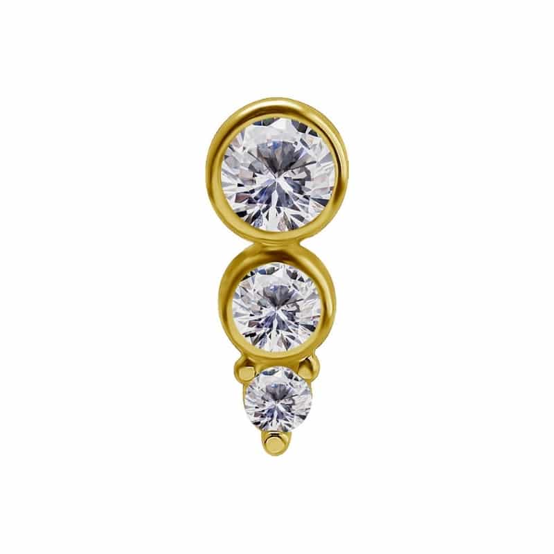 18K REAL GOLD INTERNAL ATTACHMENT SET WITH PREMIUM ZIRCONIA