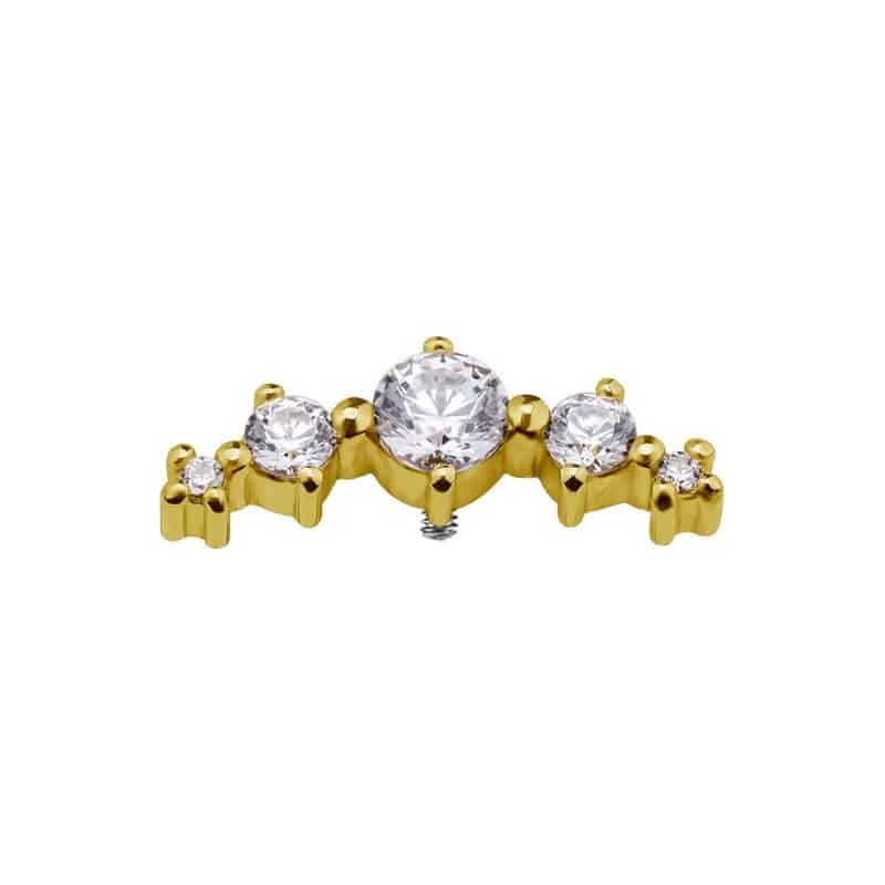 18K REAL GOLD INTERNAL ATTACHMENT SET WITH PREMIUM ZIRCONIA