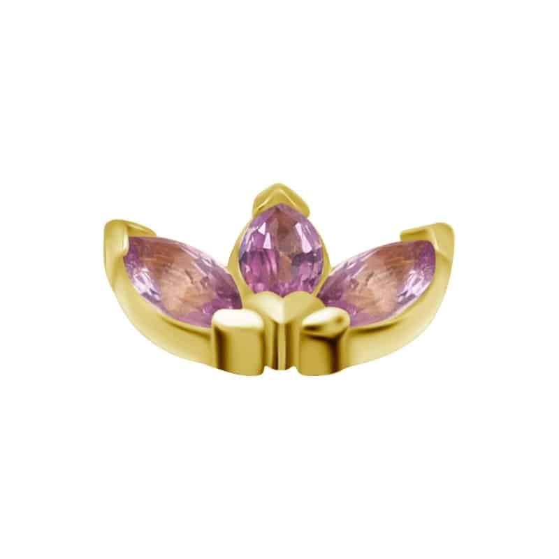 18K REAL GOLD INTERNAL FAN ATTACHMENT SET WITH GENUINE PINK SAPPHIRE – Bild 2