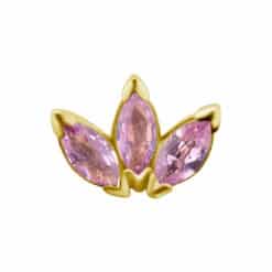 18K REAL GOLD INTERNAL FAN ATTACHMENT SET WITH GENUINE PINK SAPPHIRE