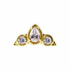 18K REAL GOLD INTERNAL ATTACHMENT SET WITH PREMIUM ZIRCONIA