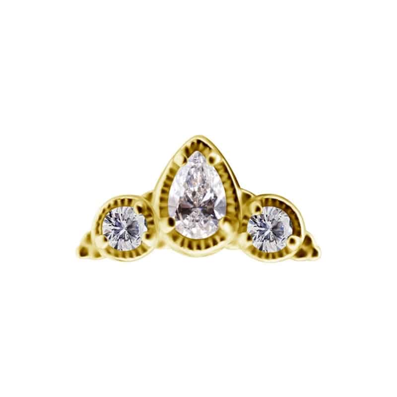 18K REAL GOLD INTERNAL ATTACHMENT SET WITH PREMIUM ZIRCONIA
