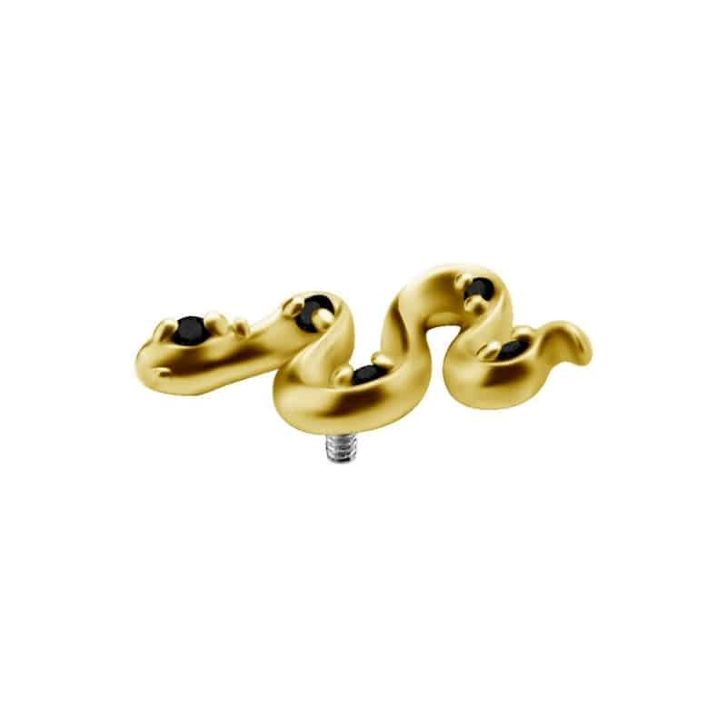 18K REAL GOLD INTERNAL SNAKE ATTACHMENT SET WITH BLACK SPINEL – Bild 2