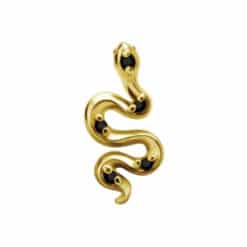 18K REAL GOLD INTERNAL SNAKE ATTACHMENT SET WITH BLACK SPINEL