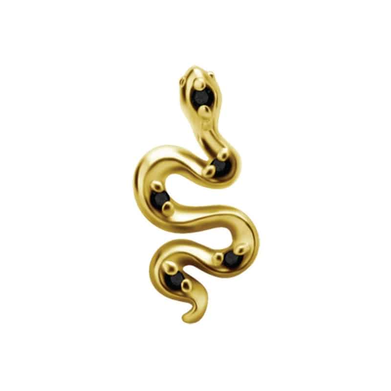 18K REAL GOLD INTERNAL SNAKE ATTACHMENT SET WITH BLACK SPINEL