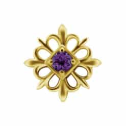 18K REAL GOLD INTERNAL MEDUSA ATTACHMENT SET WITH GENUINE AMETHYST