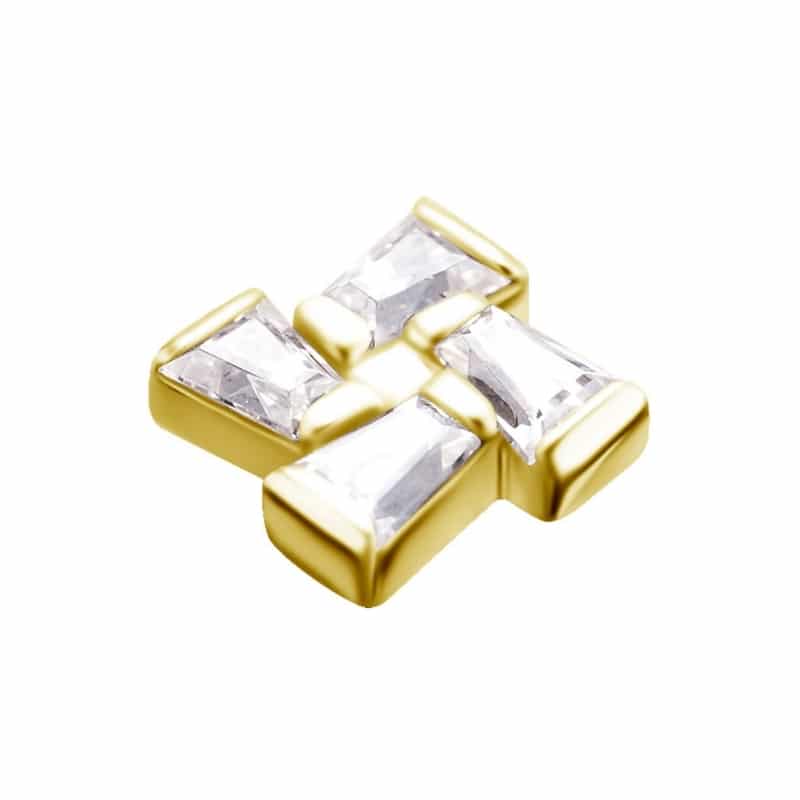 18K REAL GOLD INTERNAL ATT. SET WITH TAPPERED BAGUETTE PREMIUM ZIRCONIA – Bild 3