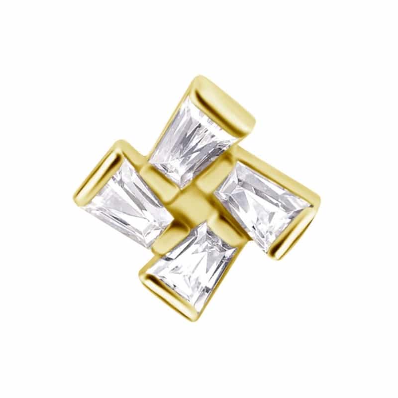 18K REAL GOLD INTERNAL ATT. SET WITH TAPPERED BAGUETTE PREMIUM ZIRCONIA – Bild 2