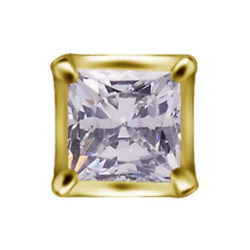 18K REAL GOLD INTERNALL ATTACHMENT SET WITH PRINCESS CUT PREMIUM ZIRCONIA – Bild 2