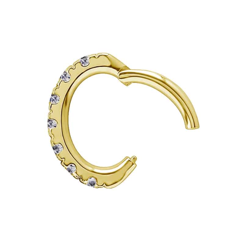 18K REAL GOLD OVAL MICROPAVE ROOK CLICKER SET WITH PREMIUM ZIRCONIA OR LAB CREATED DIAMOND – Bild 2
