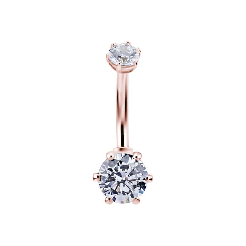18K REAL GOLD INTERNAL BELLY BANANA SET WITH SWAROVSKI® ZIRCONIA – Bild 4