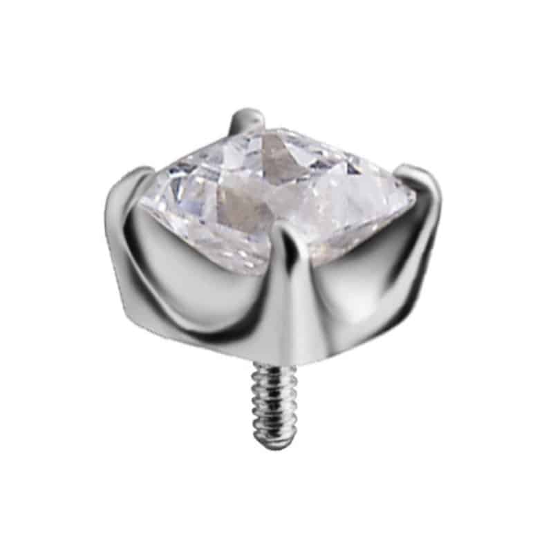 18K REAL GOLD INTERNALL ATTACHMENT SET WITH PRINCESS CUT PREMIUM ZIRCONIA – Bild 5